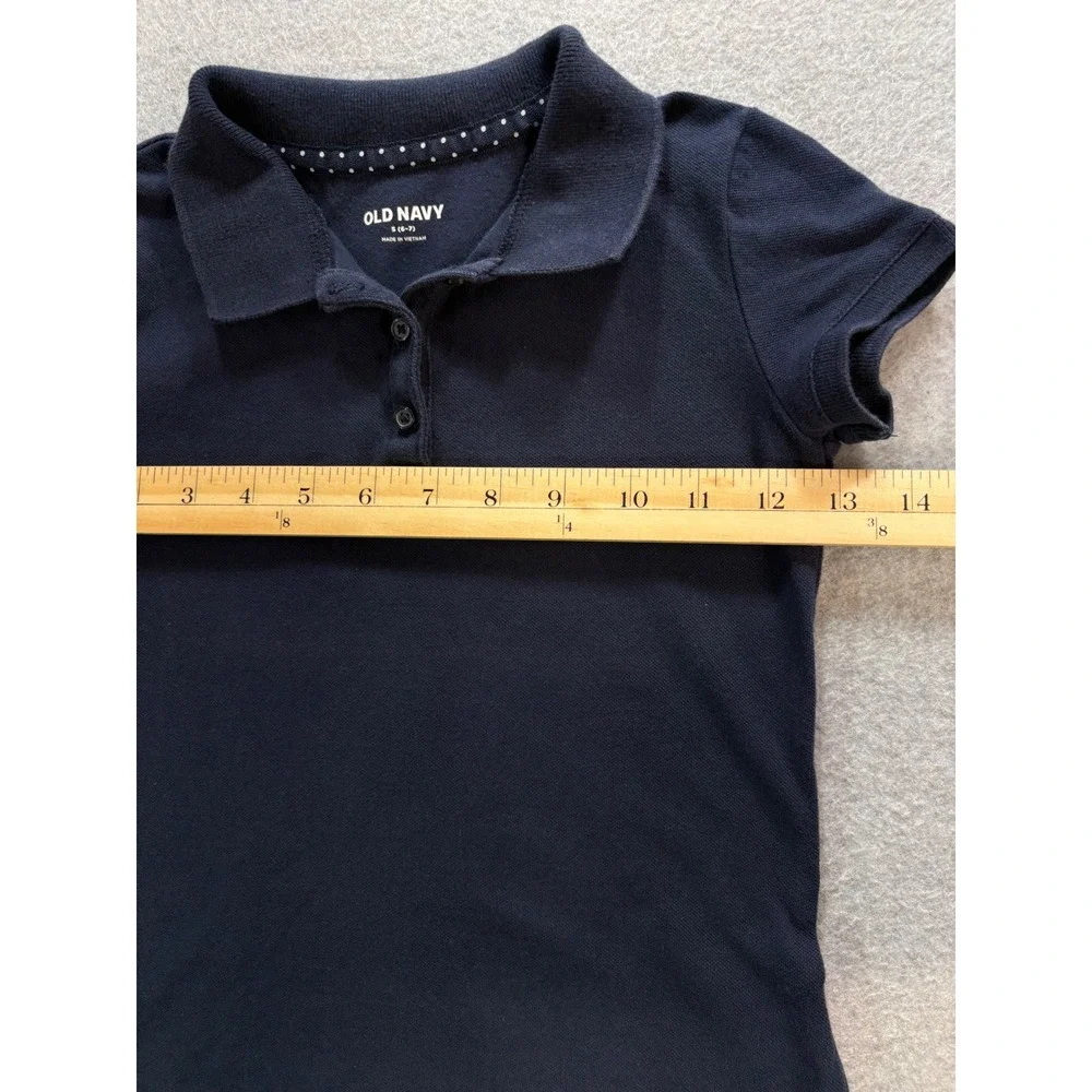 Old Navy Kids Navy Blue Short Sleeve Pique Polo Shirt Size S 6-7 School Uniform
